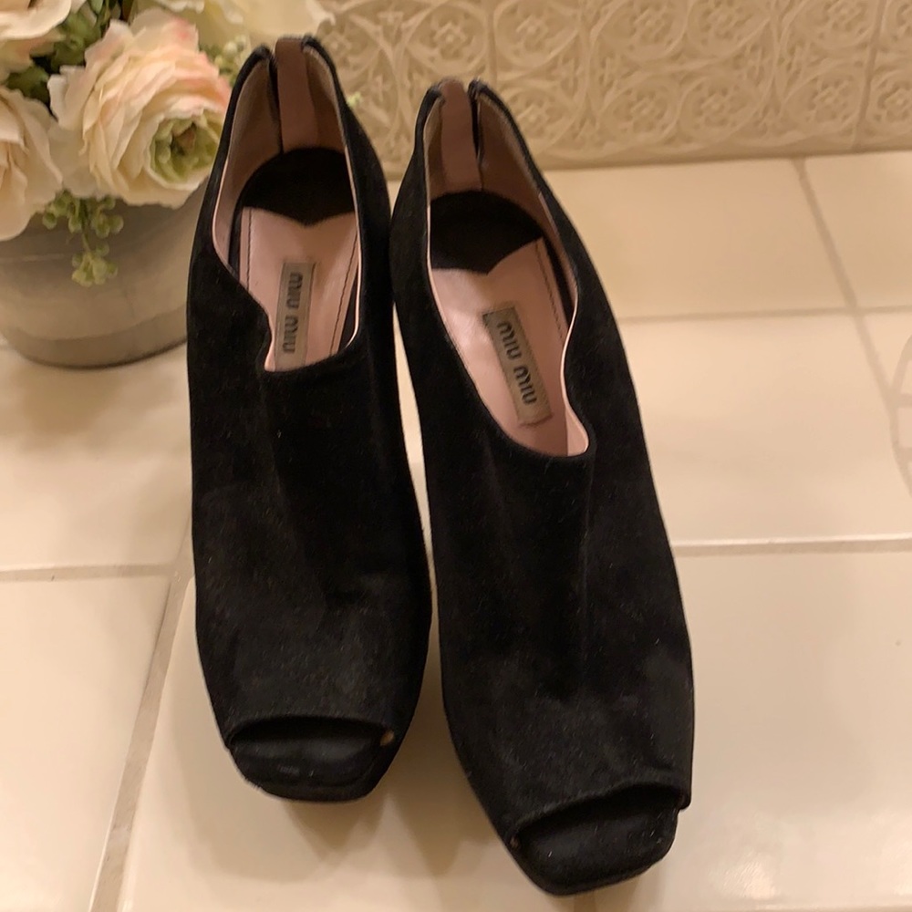 Black Miu Miu Heels Size 7 1/2 in US  or 39 1/2 in EU